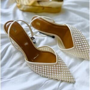 ZARA Embellished Slingbacks NWT